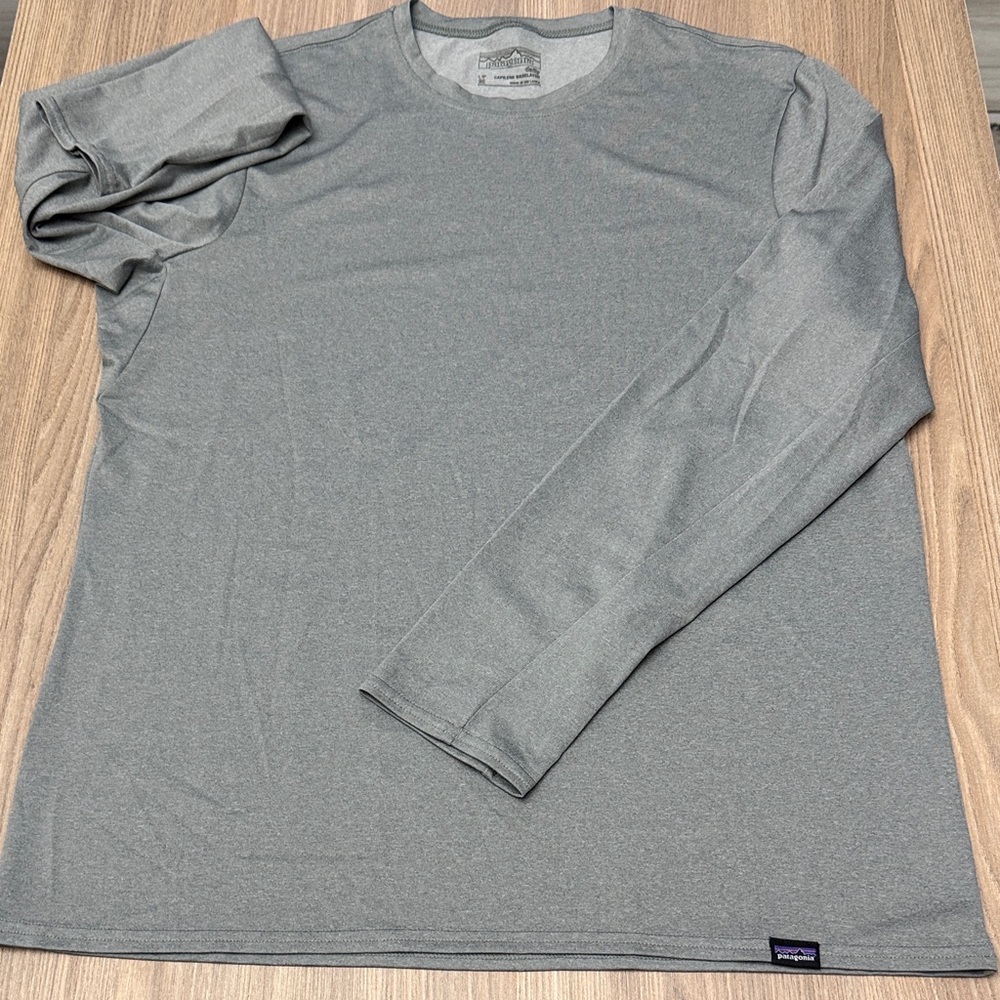 Patagonia Men’s Daily Capilene Baselayer Long Sleeve Top Shirt Gray Medium